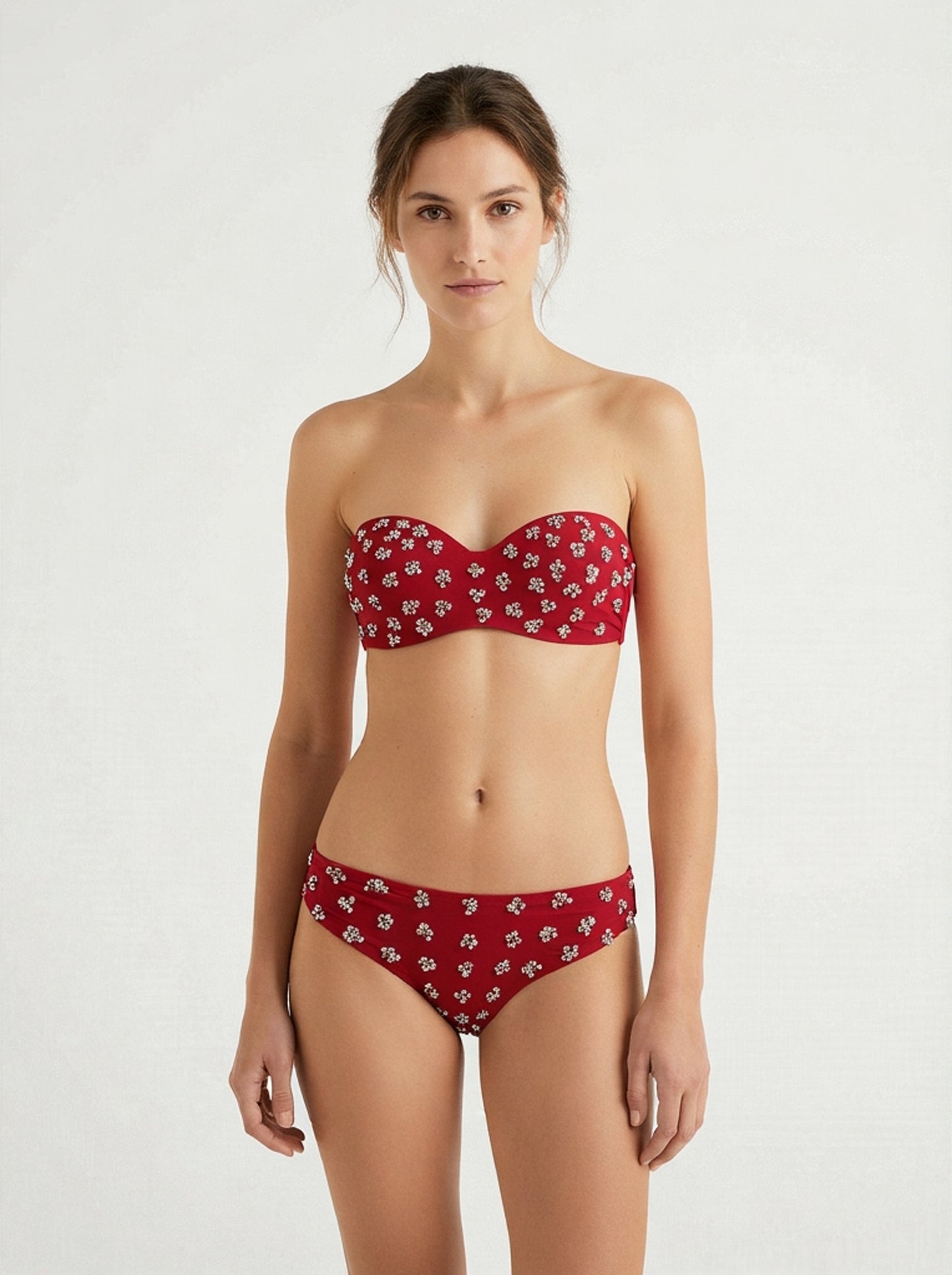 Crystal Dawn Red sequins Bra & Panty Set – Luxury Designer Lingerie | GLAMF