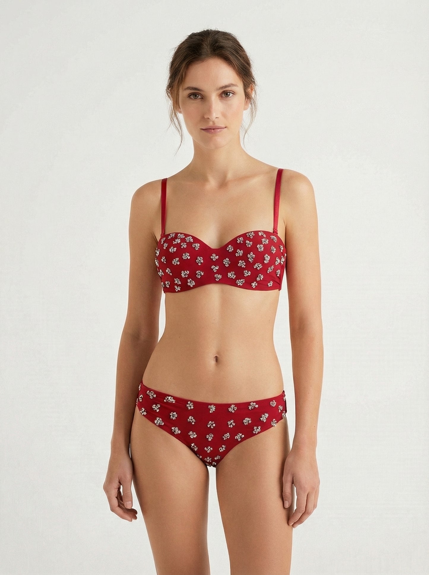 Crystal Dawn Red sequins Bra & Panty Set – Luxury Designer Lingerie | GLAMF